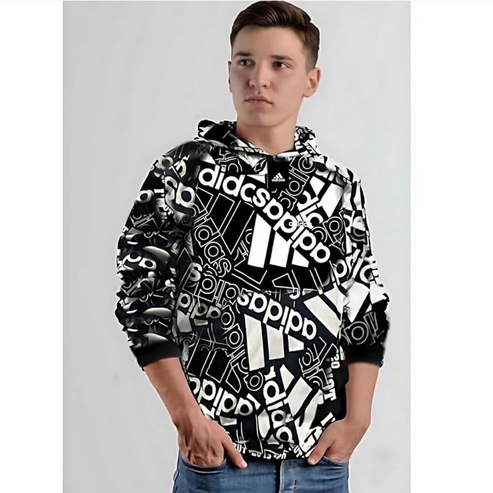 NWT Adidas Love Logo Hooded Shirt Top Sz M (10-12)